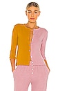 view 1 of 4 Duo Sweater Cardi in Mustard & Rose