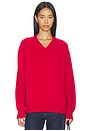 view 2 of 5 The Cotton Knit V-neck Sweater in Bell Pepper