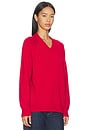 view 3 of 5 The Cotton Knit V-neck Sweater in Bell Pepper