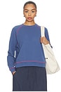 view 1 of 4 The Eco-terry Contrast Stitch Sweatshirt in Lapis & Raspberry Stitching