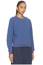 view 2 of 4 The Eco-terry Contrast Stitch Sweatshirt in Lapis & Raspberry Stitching