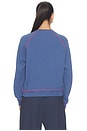 view 3 of 4 The Eco-terry Contrast Stitch Sweatshirt in Lapis & Raspberry Stitching