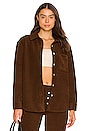 view 1 of 4 Polar Fleece Shirt Jacket in Chocolate