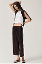 view 1 of 9 The Silk Stripe Crop Pant in Espresso