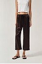 view 2 of 9 The Silk Stripe Crop Pant in Espresso