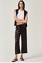 view 3 of 9 The Silk Stripe Crop Pant in Espresso