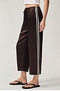 view 4 of 9 The Silk Stripe Crop Pant in Espresso