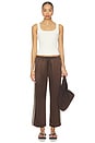 view 5 of 6 The Silk Stripe Crop Pant in Espresso