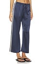 view 1 of 6 The Silk Stripe Crop Pant in Navy