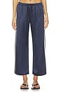 view 2 of 6 The Silk Stripe Crop Pant in Navy