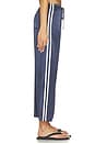 view 3 of 6 The Silk Stripe Crop Pant in Navy