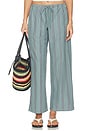 view 1 of 6 The Pop Stripe Drawstring Pant in Sage Stripe
