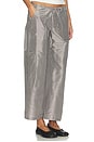 view 2 of 6 The Taffeta Gingham Drawstring Cargo Pant in Espresso