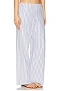 view 2 of 6 The Oxford Stripe Drawstring Pant in Butter Stripe