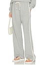 view 1 of 6 The Eco-Terry Stripe Crop Pant in Heather Grey