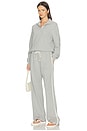 view 5 of 6 The Eco-Terry Stripe Crop Pant in Heather Grey