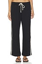view 1 of 6 The Eco-Terry Stripe Crop Pant in Jet