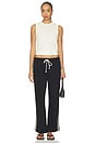 view 5 of 6 The Eco-Terry Stripe Crop Pant in Jet