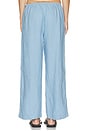 view 5 of 7 The Linen Crop Racer Stripe Pant in Cornflower