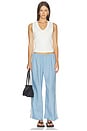 view 6 of 7 The Linen Crop Racer Stripe Pant in Cornflower