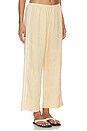 view 1 of 6 The Linen Crop Racer Stripe Pant in Butter