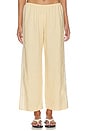 view 2 of 6 The Linen Crop Racer Stripe Pant in Butter