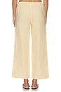 view 4 of 6 The Linen Crop Racer Stripe Pant in Butter