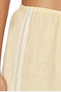 view 6 of 6 The Linen Crop Racer Stripe Pant in Butter