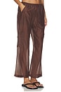 view 2 of 6 The Silk Cotton Sheer Cargo Pant in Walnut