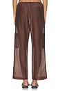 view 4 of 6 The Silk Cotton Sheer Cargo Pant in Walnut