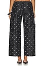 view 5 of 6 PANTALON CARGO EN TAFFETAS AVEC CORDON in Jet & Creme Polka Dots