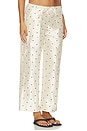 view 2 of 6 The Taffeta Drawstring Cargo Pant in Creme & Walnut Polka Dots
