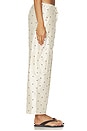 view 4 of 6 The Taffeta Drawstring Cargo Pant in Creme & Walnut Polka Dots