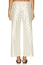 view 5 of 6 The Taffeta Drawstring Cargo Pant in Creme & Walnut Polka Dots