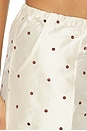 view 7 of 6 The Taffeta Drawstring Cargo Pant in Creme & Walnut Polka Dots