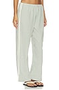 view 1 of 6 PANTALÓN RECORTADO THE COTTON GINGHAM STRIPE CROP PANT in Dill