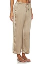 view 1 of 6 PANTALON CROPPED THE SILK STRIPE CROP PANT in Shitake & Creme