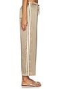 view 4 of 6 PANTALON CROPPED THE SILK STRIPE CROP PANT in Shitake & Creme
