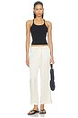 view 7 of 7 PANTALON CROPPED THE SILK STRIPE CROP PANT in Creme & Jet