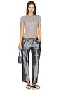 view 7 of 7 The Taffeta Drawstring Cargo Pant in Pewter