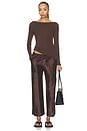view 7 of 7 The Taffeta Drawstring Cargo Pant in Espresso