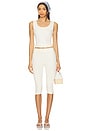 view 5 of 6 The Rib Pedal Pusher Pant in Creme