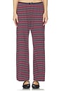 view 1 of 6 The Stripe Jersey Bow Simple Pant in Oxblood