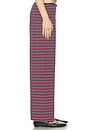 view 3 of 6 The Stripe Jersey Bow Simple Pant in Oxblood