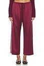 view 1 of 7 The Silk Stripe Crop Pant in Oxblood