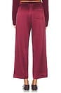 view 5 of 7 The Silk Stripe Crop Pant in Oxblood