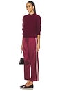 view 6 of 7 The Silk Stripe Crop Pant in Oxblood