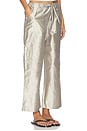 view 2 of 6 The Taffeta Drawstring Cargo Pant in Silver