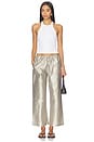 view 5 of 6 The Taffeta Drawstring Cargo Pant in Silver
