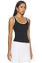 view 4 of 4 DÉBARDEUR THE BABY RIB RACERBACK TANK in Jet & Powder